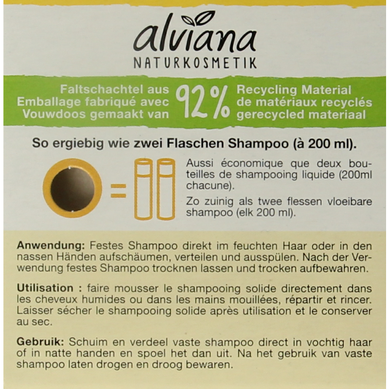 Alviana Shampoobar voor normaal haar 60 Gram