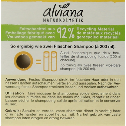 Alviana Shampoobar voor normaal haar 60.00 Gram