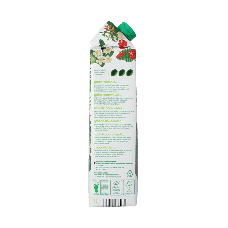 Dr. Antonio Martins Coconut water bio 1 Liter