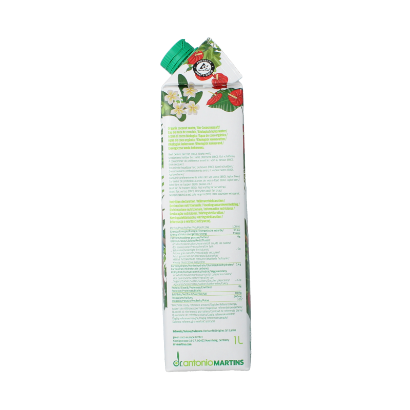 Dr. Antonio Martins Coconut water bio 1 Liter