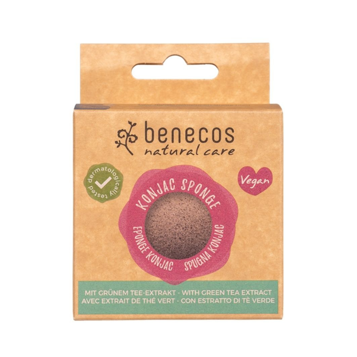 Benecos natural beauty Natural konjac sponge - green tea 1 Stuks
