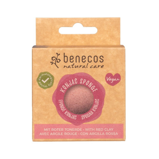 Benecos natural beauty Natural konjac sponge - red clay 1 Stuks