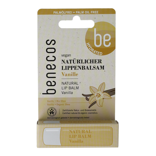 Benecos natural beauty Natural lipbalm vanilla in box 1.00 Stuks