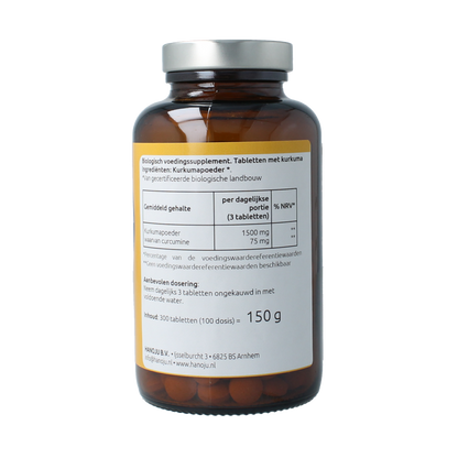 Hanoju Kurkumapoeder 500mg 300.00 Tabletten