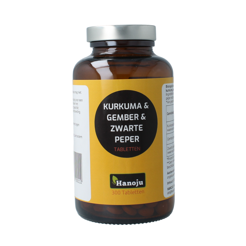 Hanoju Kurkuma + gember + piperine 500mg 300 Tabletten