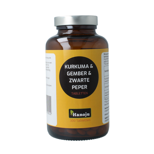 Hanoju Kurkuma + gember + piperine 500mg 300 Tabletten