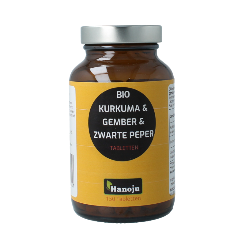 Hanoju Kurkuma + gember + piperine 500mg 150 Tabletten