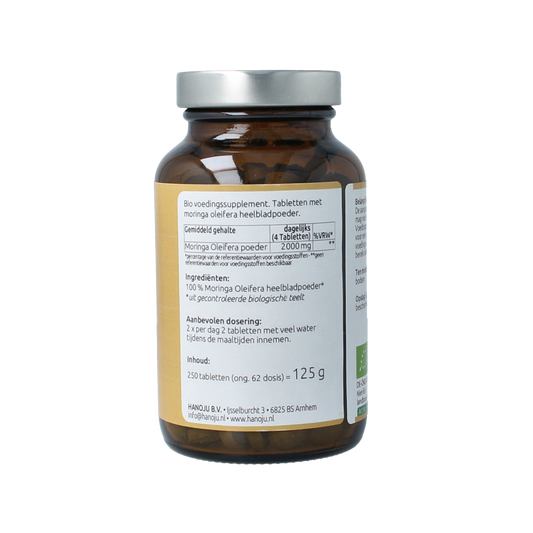 Hanoju Moringa bladpoeder 500mg 250.00 Tabletten