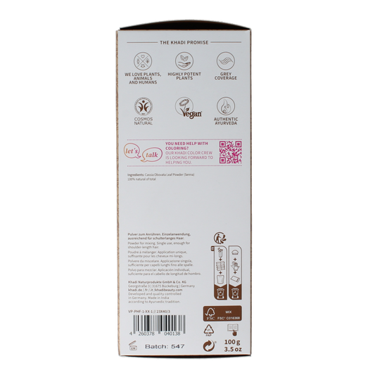 Khadi Haarkleur senna/cassia natural 100 Gram