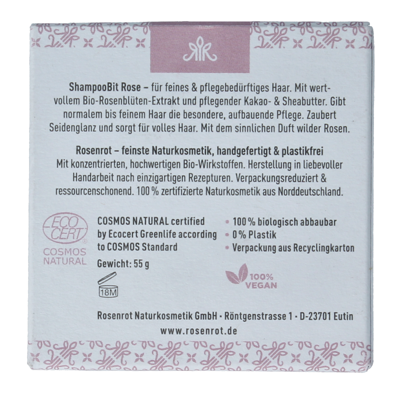 Rosenrot Solid shampoo rose 55 Gram
