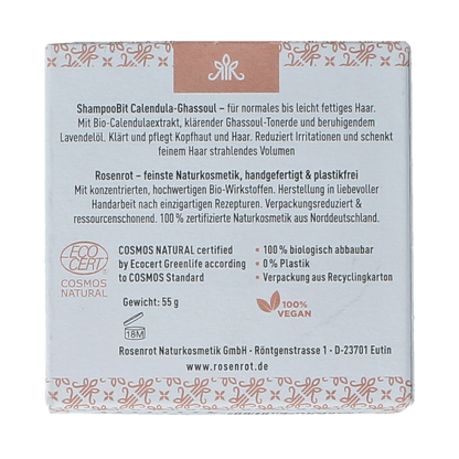 Rosenrot Shampoo solid calendula ghassoul 55.00 Gram
