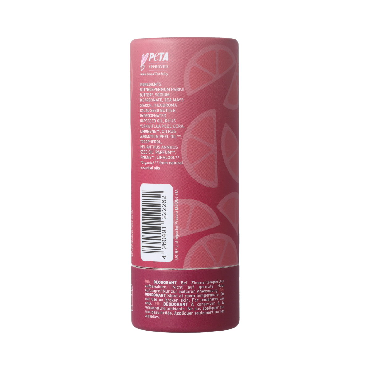 Ben & Anna Deodorant pink grapefruit papertube 40.00 Gram