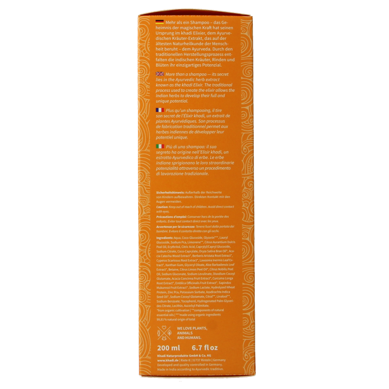 Khadi Shampoo elixer orange vitality 200 Milliliter