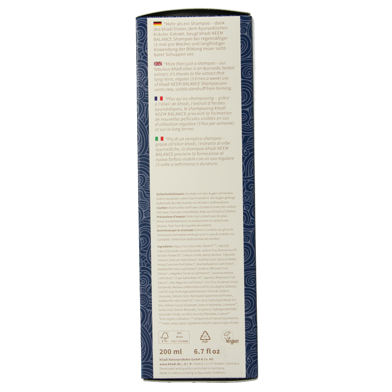 Khadi Shampoo elixer neem balance 200 Milliliter