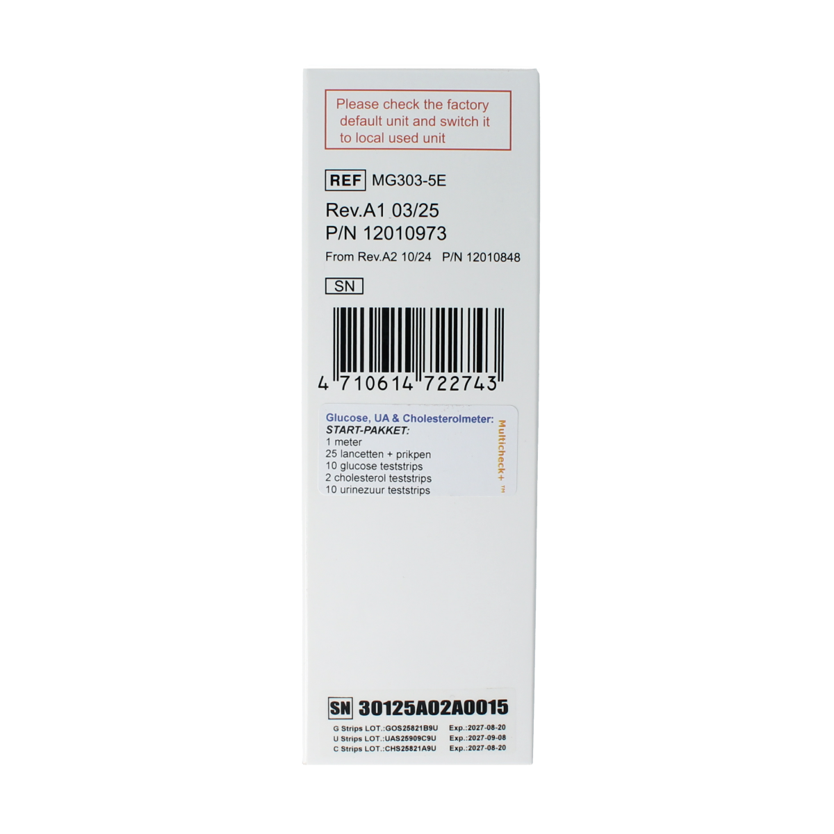 Testjezelf.nu Multicheck 3uz meter 1.00 Stuks