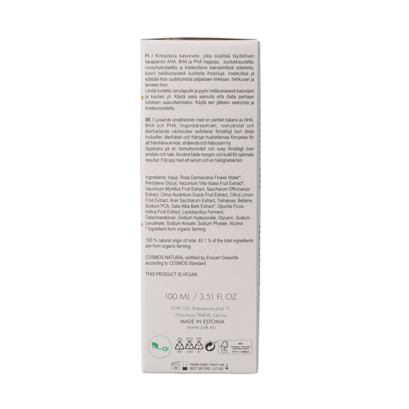 Joik Organics Re-boost glow facial toner 100 Milliliter