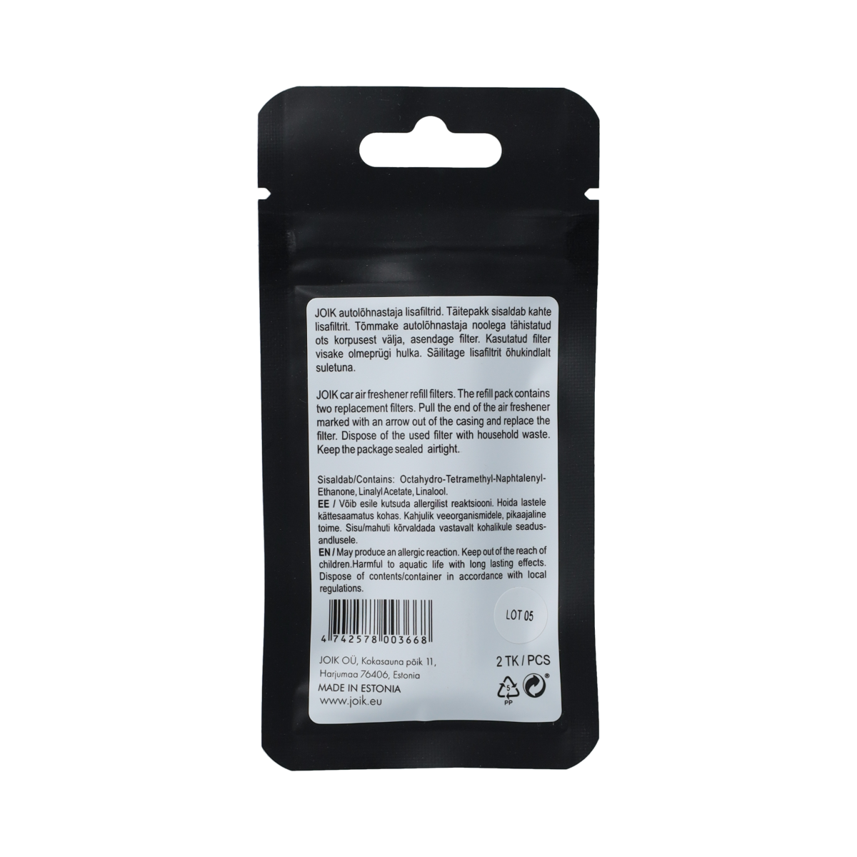 Joik Organics Joik - Car Fragrance Primavera Refill - 2pcs 2.00 Stuks