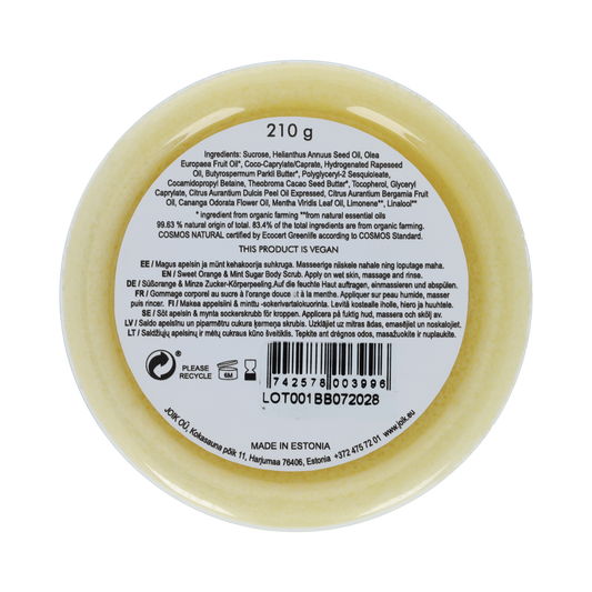 Joik Organics Sweet orange & mint sugar scrub vegan 210.00 Gram