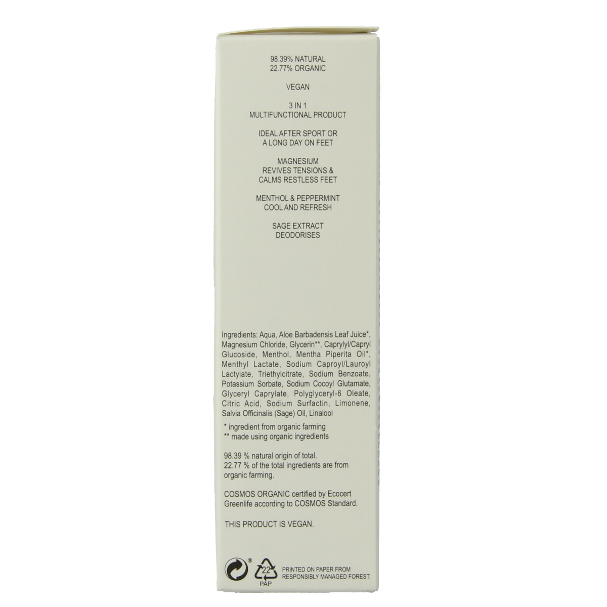 Joik Organics Organic foot spray magnesium 50.00 Milliliter