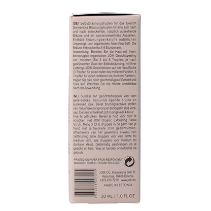 Joik Organics Sunless tan facial drops 30.00 Milliliter