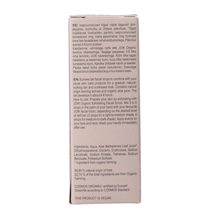 Joik Organics Sunless tan facial drops 30.00 Milliliter