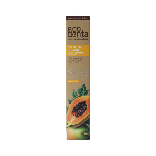 Ecodenta Tandpasta organic whitening papaja 75.00 Milliliter