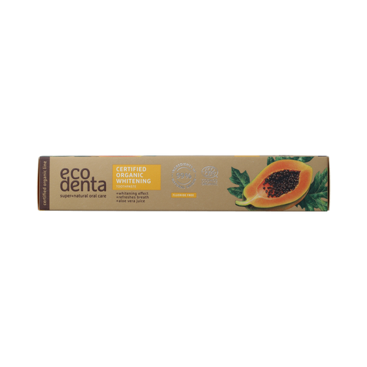 Ecodenta Tandpasta organic whitening papaja 75.00 Milliliter