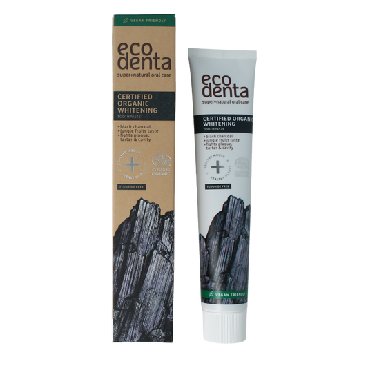 Ecodenta Tandpasta whitening houtskool bio 75 Milliliter