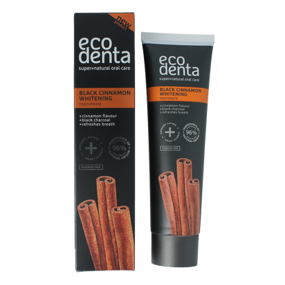 Ecodenta Tandpasta whitening kaneel black line 100 Milliliter