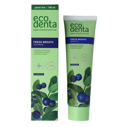 Ecodenta Tandpasta fresh breath bosbessenextr green line 100 Milliliter