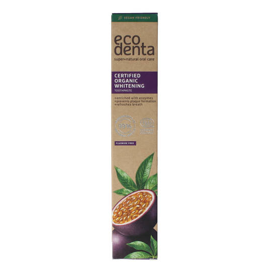 Ecodenta Tandpasta whitening passievrucht bio 75 Milliliter