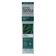 Ecodenta Tandpasta sensitive CBD probiotica expert line 100 Milliliter