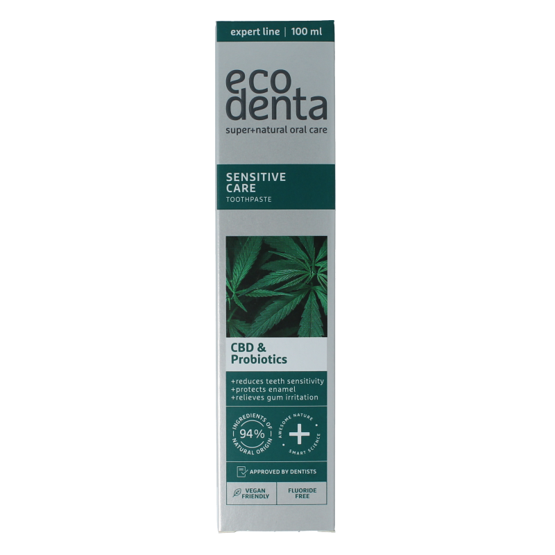 Ecodenta Tandpasta sensitive CBD probiotica expert line 100 Milliliter