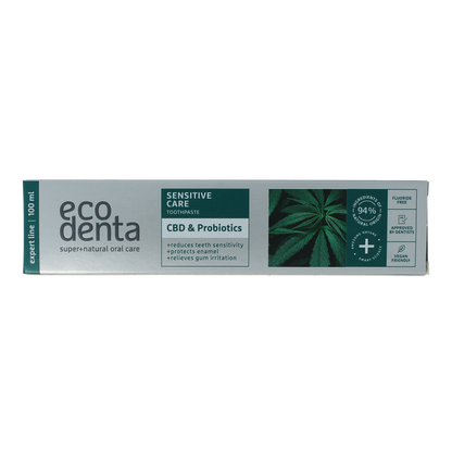 Ecodenta Tandpasta sensitive CBD probiotica expert line 100.00 Milliliter