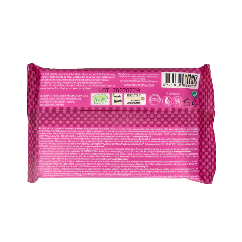 Gentle Day Natte doekjes van bamboe 10 Stuks