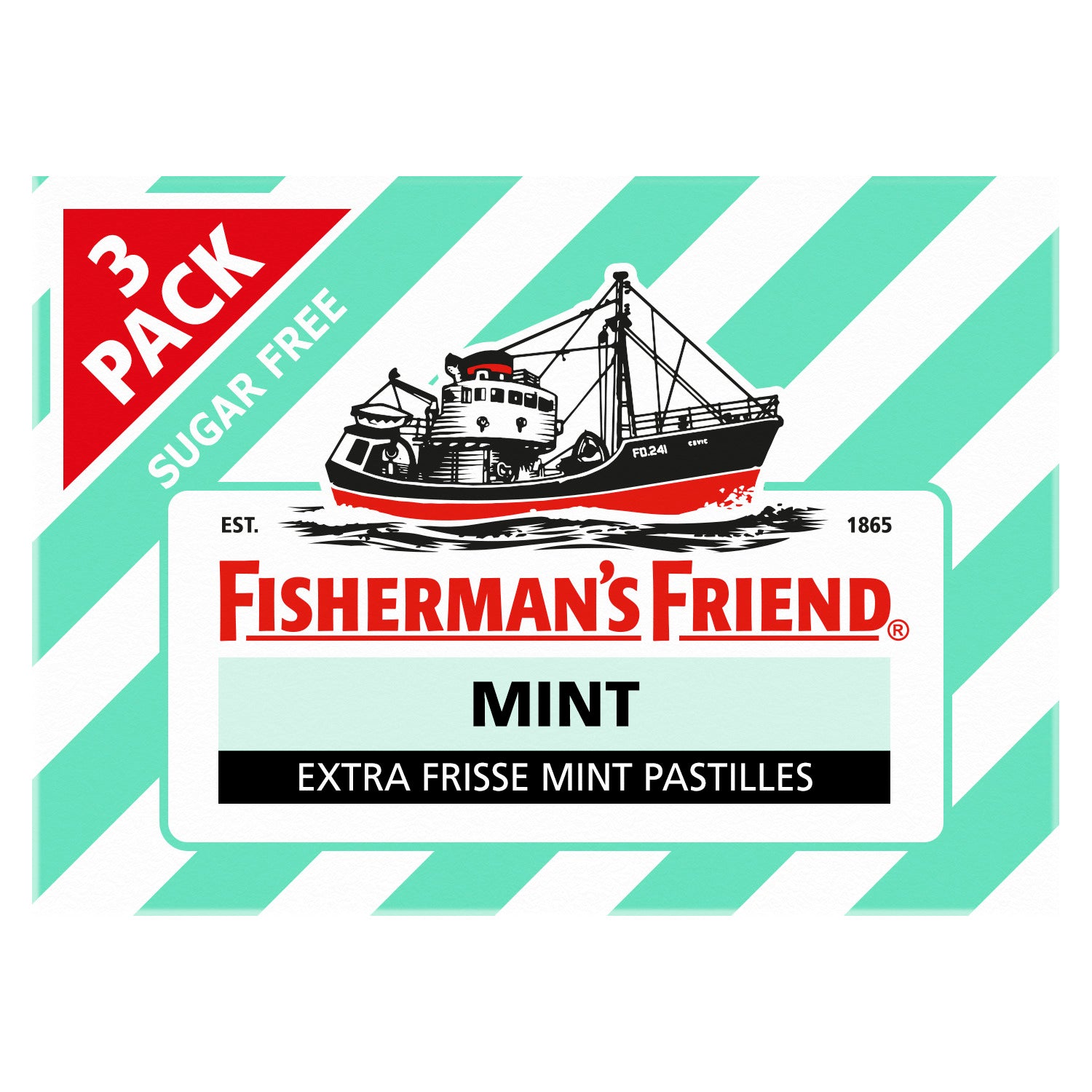 Fisherman's Friend Mint suikervrij 3-pack 25 Gram