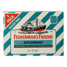 Fisherman's Friend Spearmint suikervrij 3-pack 25 Gram