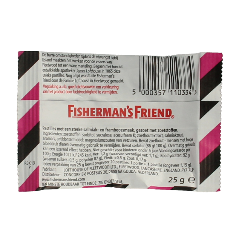 Fisherman's Friend Framboos suikervrij 25 Gram