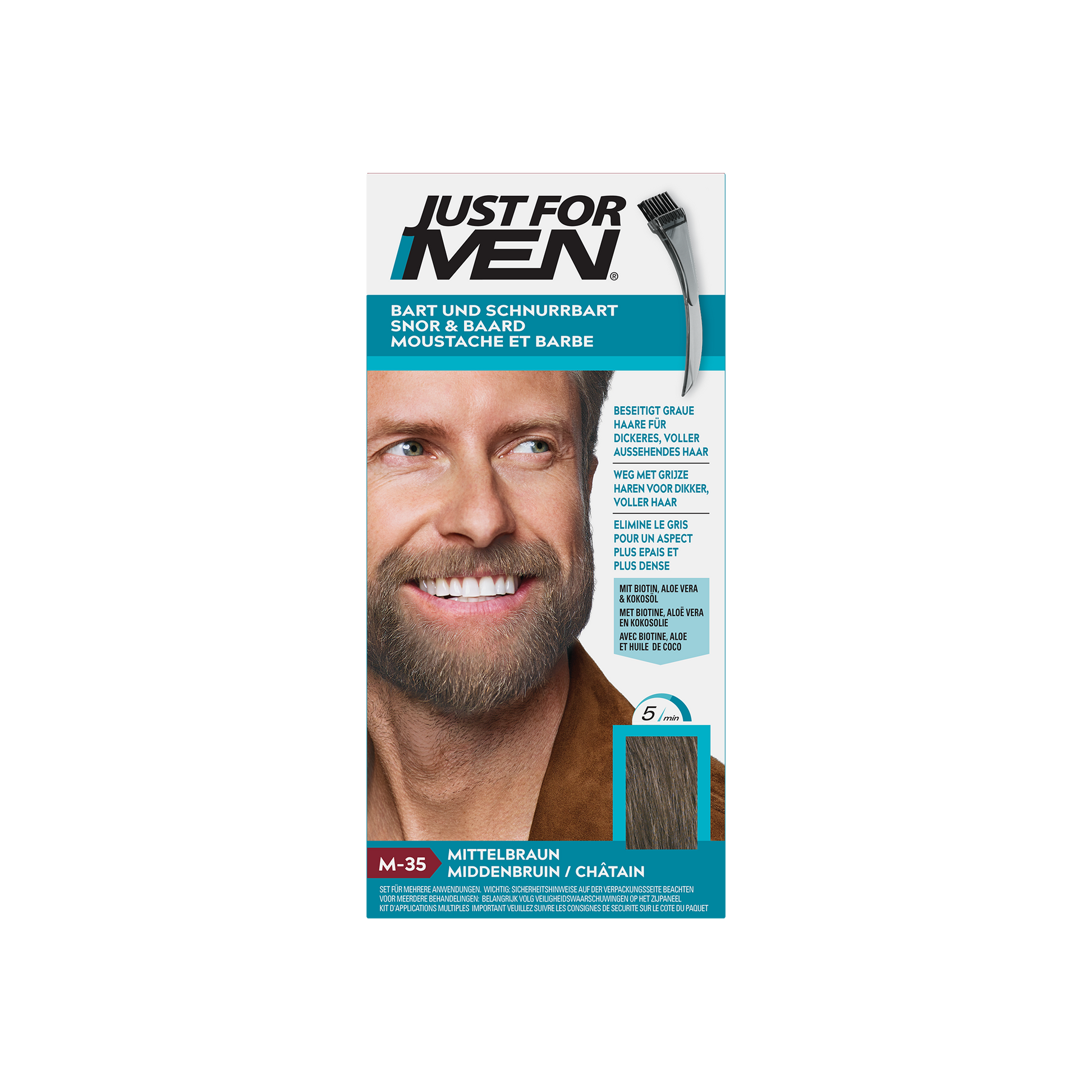 Just For Men Snor & baard middenbruin M35 14 Gram