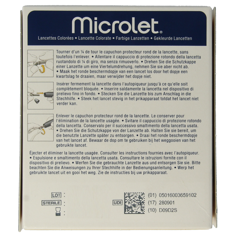 Bayer Microlet lancet gekleurd P6571 1 Stuks