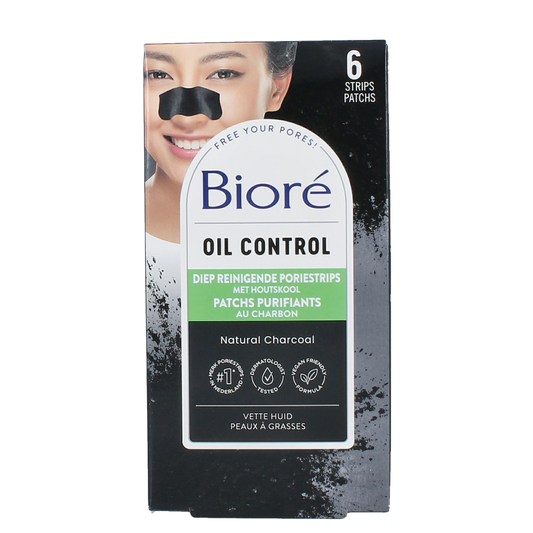 Biore Diep reinigende poriestrips houtskool 6 Stuks