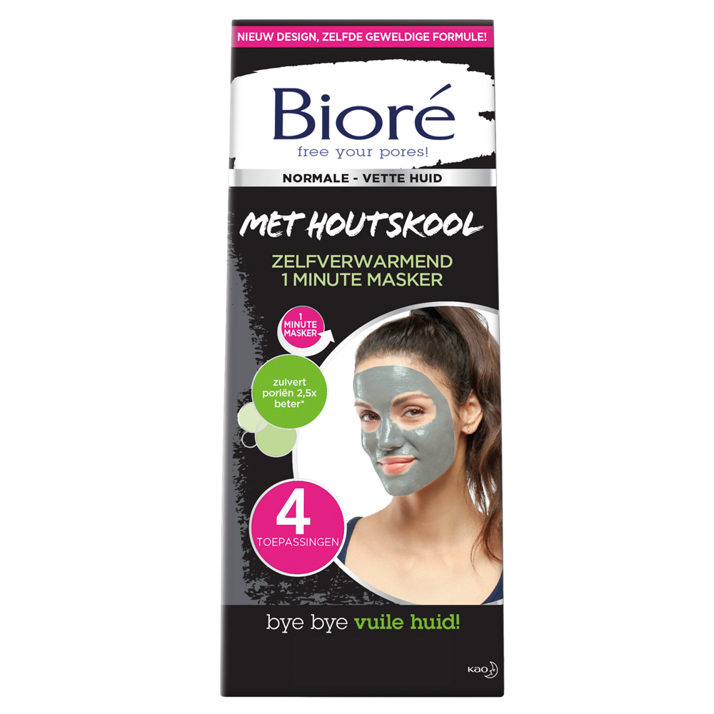 Biore Zelfverwarmend 1 minuut masker  4 Stuks