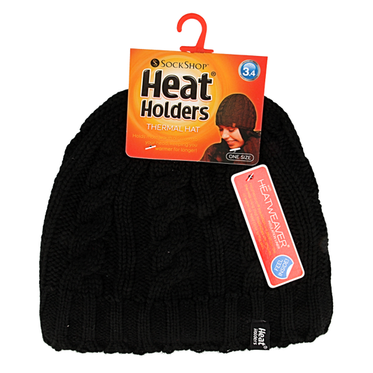 Heat Holders Ladies cable hat one size black 1 Paar