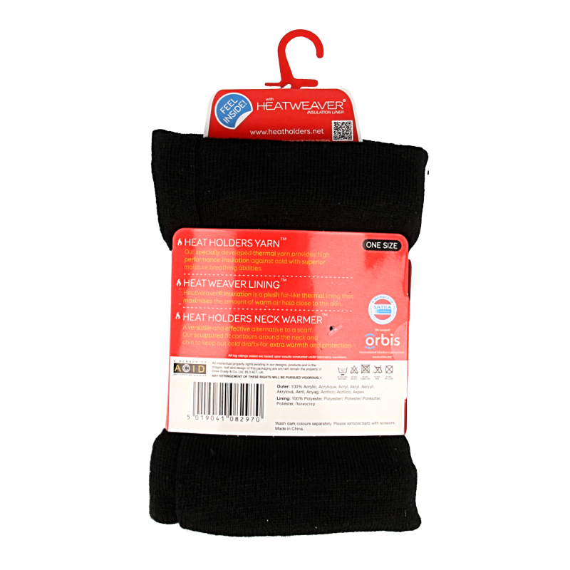 Heat Holders Mens neck warmer one size black 1 Stuks