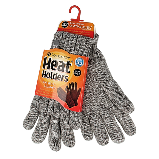 Heat Holders Ladies cable gloves maat S/M light grey 1 Paar