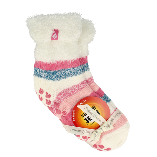 Heat Holders Ladies lounge socks 4-8 37-42 cream stripe 1 Paar