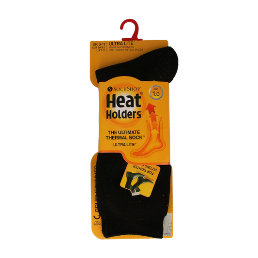 Heat Holders Mens sock ultra lite maat 6-11 black 1 Paar