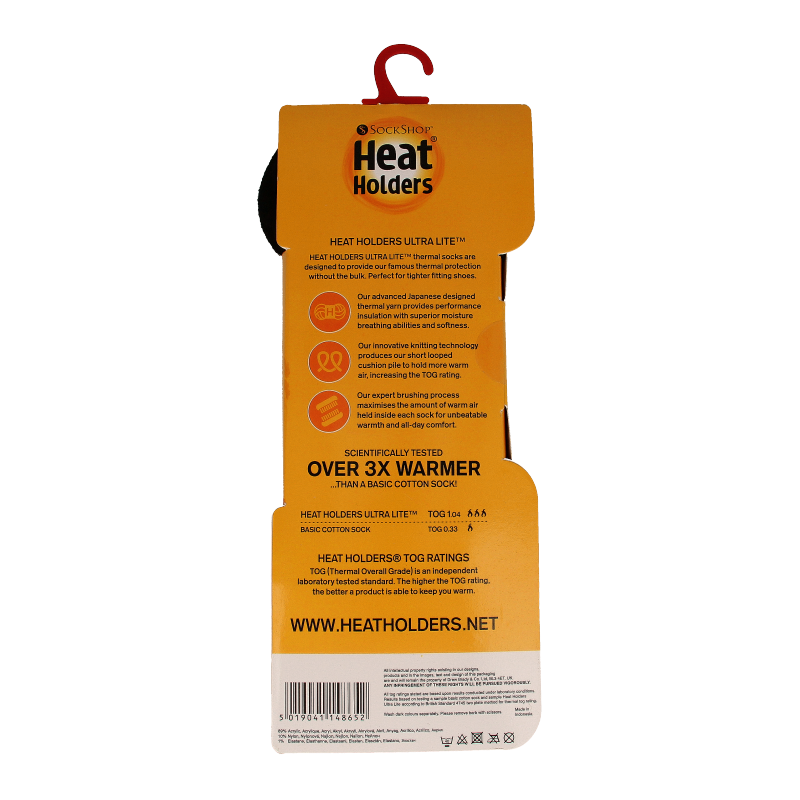 Heat Holders Mens sock ultra lite maat 6-11 black 1 Paar