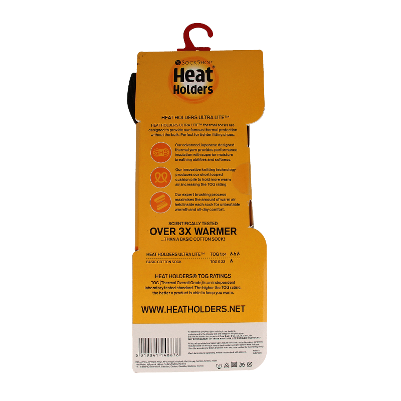 Heat Holders Mens socks ultra lite maat 6-11 charcoal 1 Paar