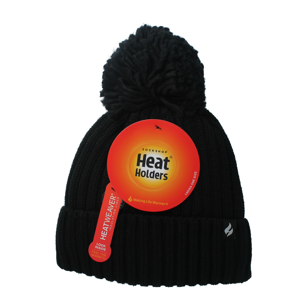 Heat Holders Ladies pom pom hat arden black one size 1.00 Stuks